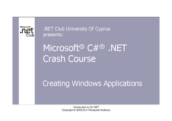 C# .NET Crash Course