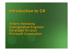 Introduction to C# 