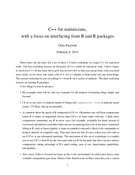C++ for statisticians