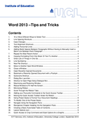 Word 2013 –Tips and Tricks