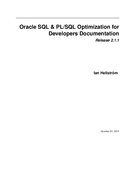 Oracle SQL & PL/SQL Optimization