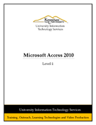 Microsoft Access 2010 Level 1