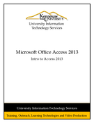 Introduction to Microsoft Access 2013 