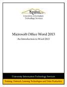 An Introduction to Word 2013
