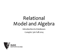 Relational Model and Algebra
