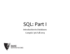 SQL: Part I