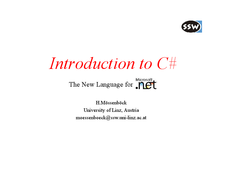 Introduction to CSharp (C#)