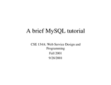 A brief MySQL tutorial