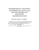 Mathematical analysis I (differential calculus) 