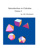 Introduction to Calculus - volume 1