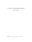 A course in low-dimensional geometry