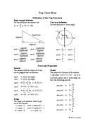 Trigonometry - Trig Cheat Sheet 