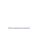 Kotlin Language Documentation