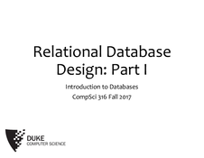 Databases Relational Database Design